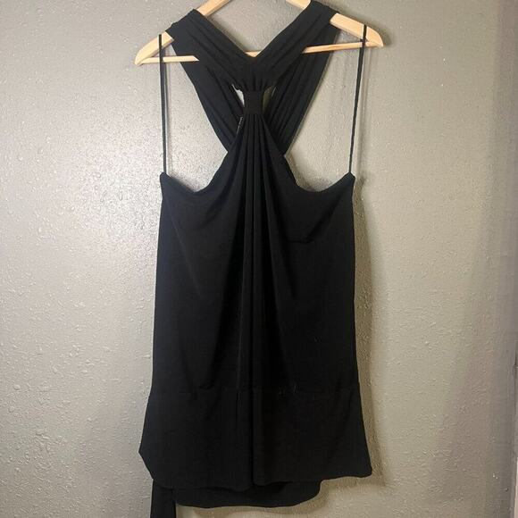 Lane Bryant Black Halter Tank Top sz 22 with sequins and glass beading feminine - Picture 2 of 9